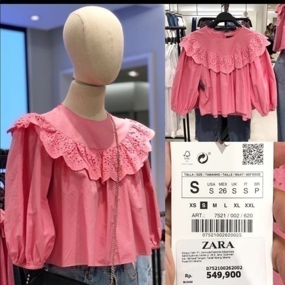 ZARA RUFFLED POPLIN TOP 7521/002 - Picture 10 of 13